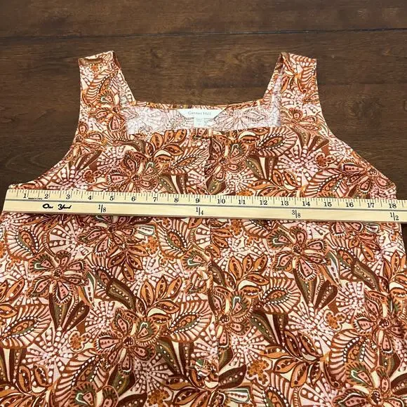 Garnet Hill Vale Linen Paisley Floral Tank Dress Size 12 - Picture 10 of 10